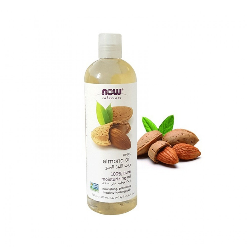 Now Sweet Almond Oil, 100% Natural Moisturizing Skin and Hair Oil, 473 ml