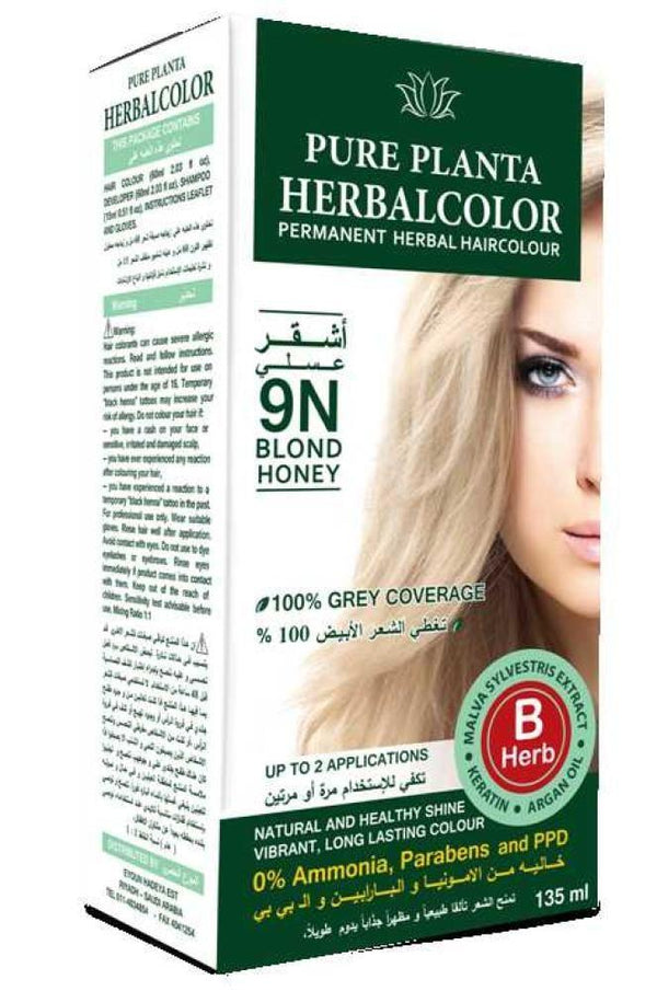 Shop Hair Dye Honey Blonde Natural Formula Long-Lasting Herbalcolor 9N 100ml