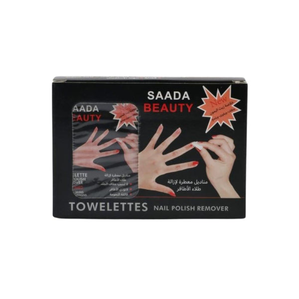 Saada Beauty Nail Polish Remover Wipes, Lemon Oil Scent, 24 Count