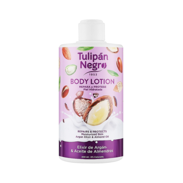 Tulipan Negro Argan and Almond Oil Body Lotion, Hydrating, 400ml