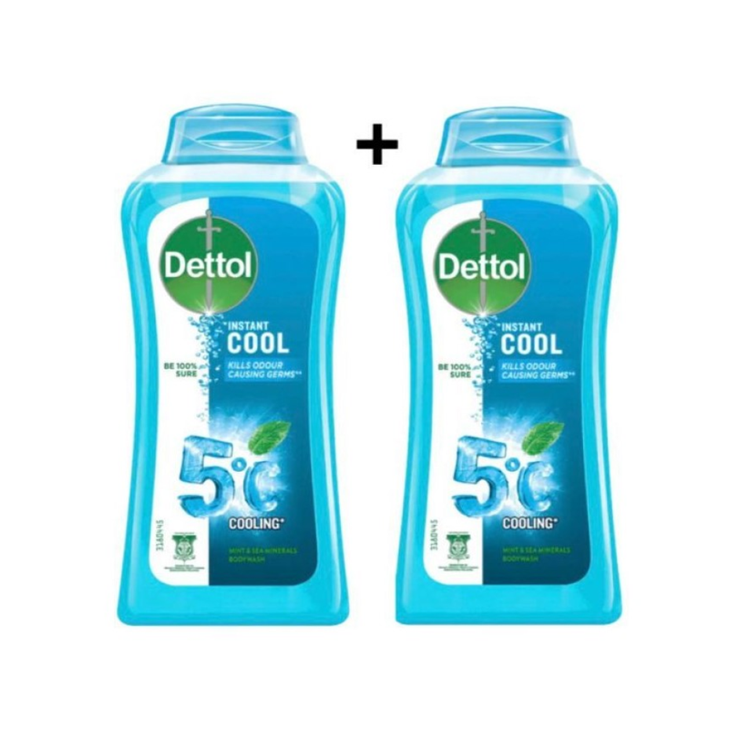 Dettol Antibacterial Body Wash, Mint and Methanol, 250ml, 2 Pack