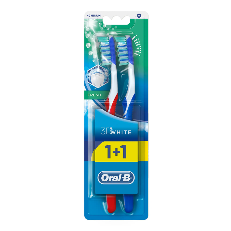 Toothbrush Medium Advantage 3D Fresh Oral B 2 Pieces