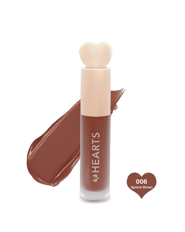 Matte Liquid Lipstick Apricot Brown 006 HEARTS 5ml