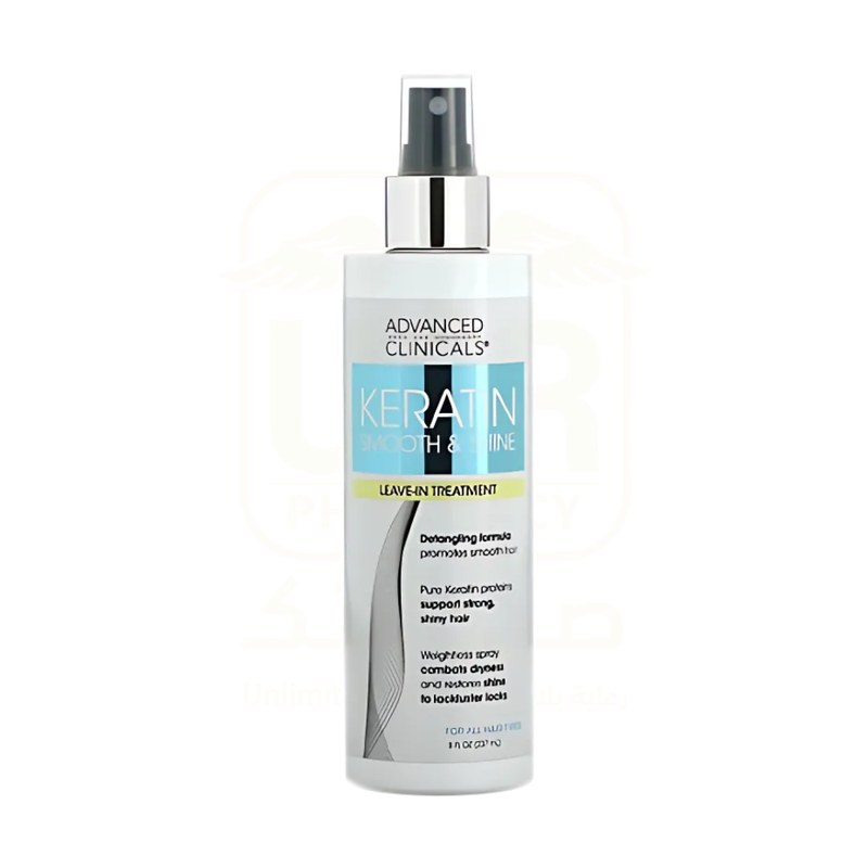 Advanced Clinicals Keratin Leave-In Treatment for Smoothing and Shine 237 ml