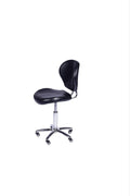 Salon System Staff Chair - Black Leather, Metal Base