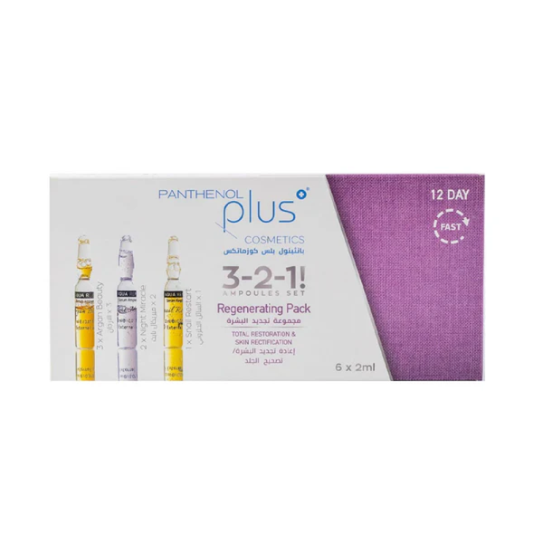 Face Serum Set Skin Renewal and Repair Ampoules Panthenol Plus 6x2ml