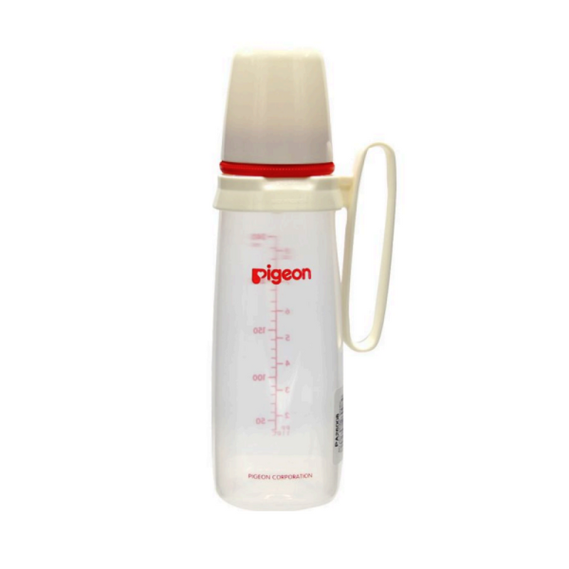 Pigeon Narrow Neck Baby Bottle with Handle, Peristaltic Nipple, 240ml