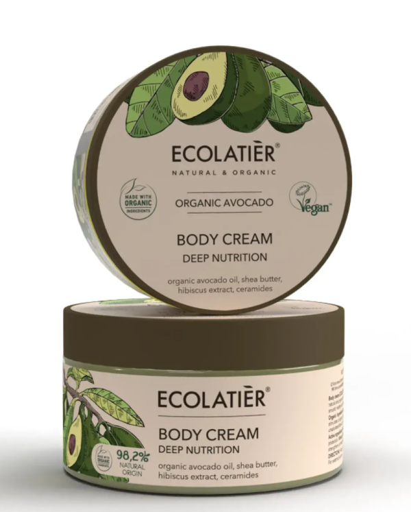 Top Rated Body Cream Deep Nutrition Organic Avocado ECOLATIER 250ml