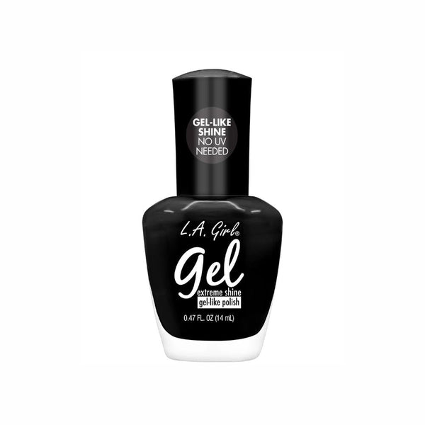 L.A. Girl Extreme Shine Gel Nail Polish, Black GNL925, No UV Required