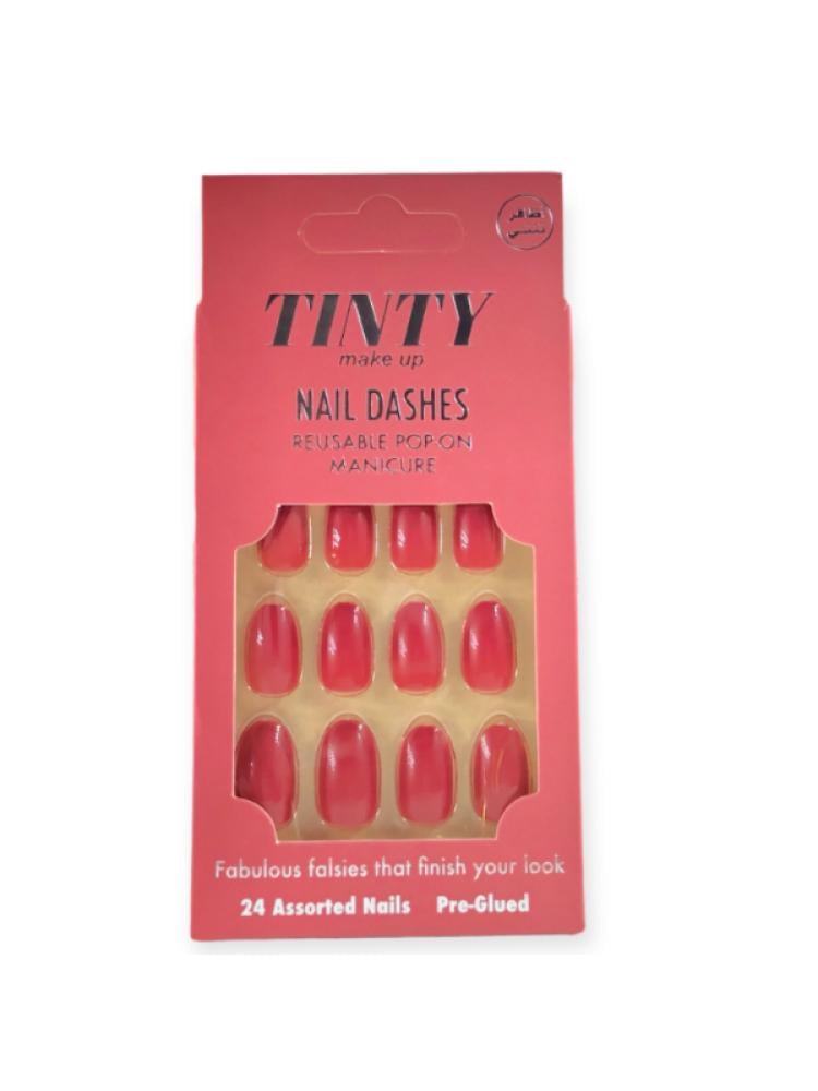 Press-On Adhesive Nails Natural Look Model MS13 Tinty 24 Pieces