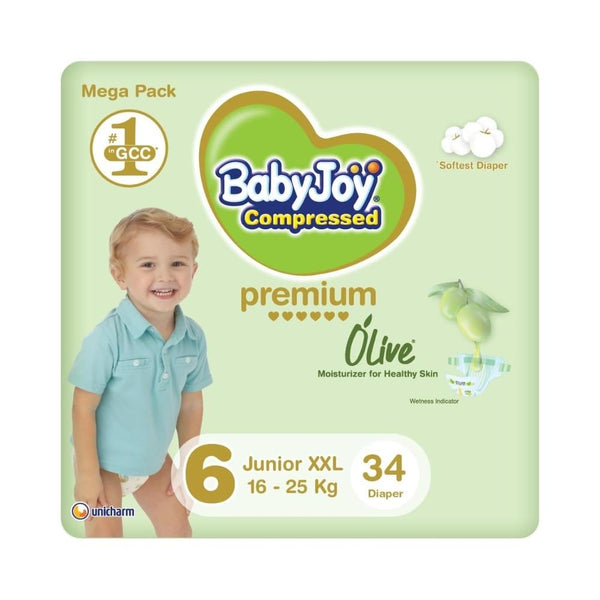 BabyJoy Olive Diapers with Elastic Band Size 6 16-25kg 34 Pieces