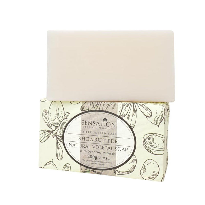 Sensation Dead Sea Soap Exfoliating Shea Butter Bar Vegan 200g