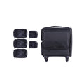 Salon System Portable Makeup Bag with Wheels & Removable Pouches - Black
