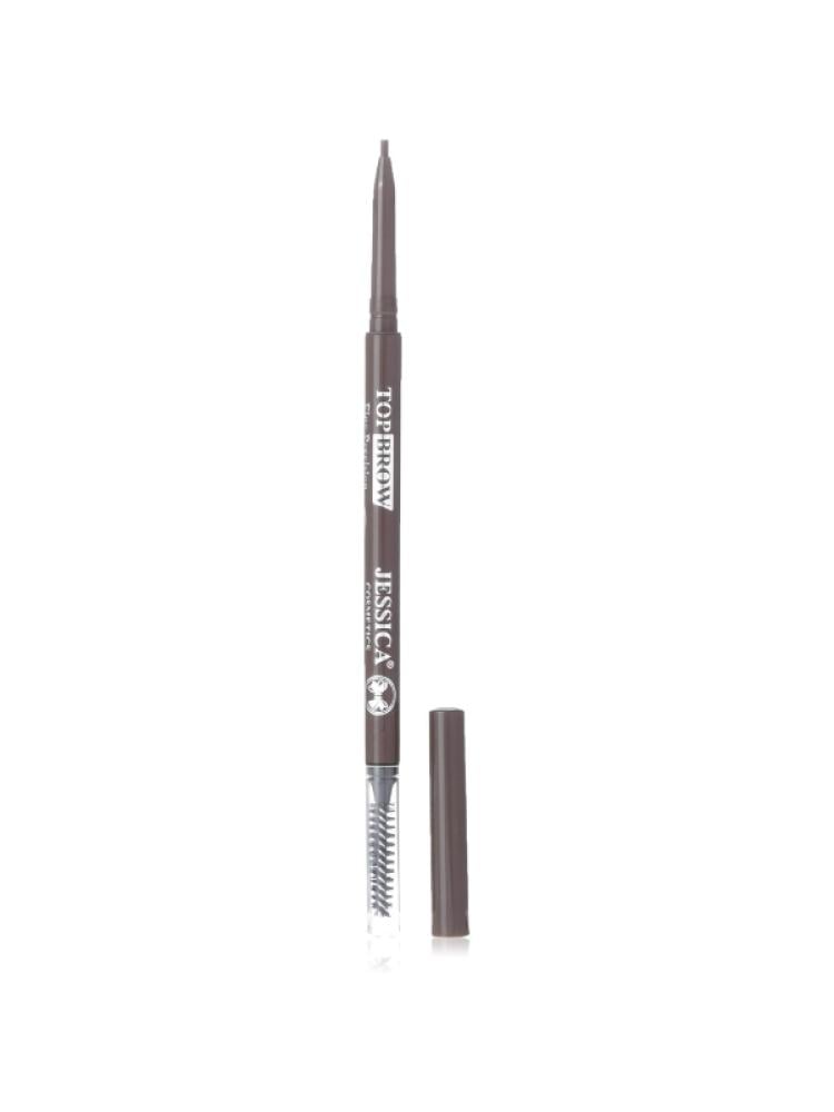 Jessica Top Brow Eyebrow Pencil with Brush, BROWN