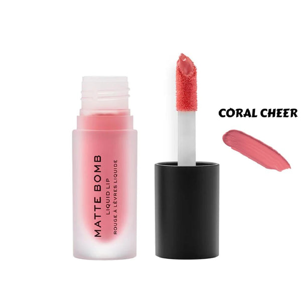 Revolution Matte Bomb Liquid Lipstick, Coral Sheer, 4.6ml
