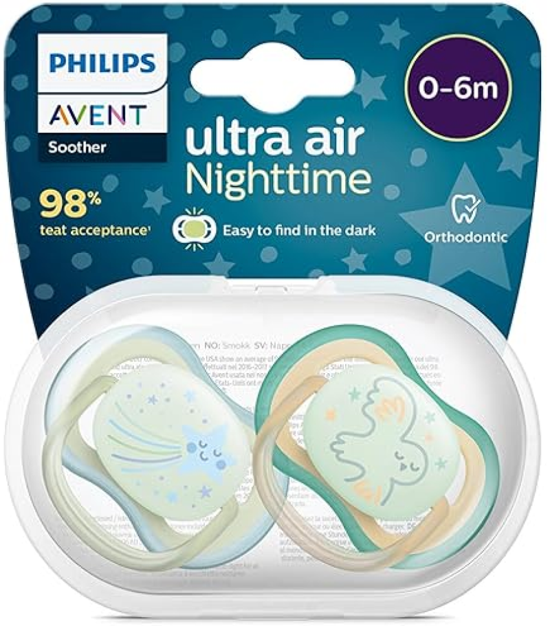 Best Silicone Pacifier 0-6 Months Ultra Soft 2Pcs AVENT