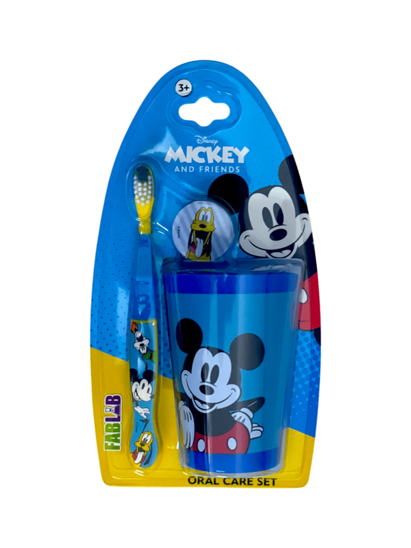 Mickey Mouse Soft Toothbrush With Cup Oral Care FABLAB 1 Piece