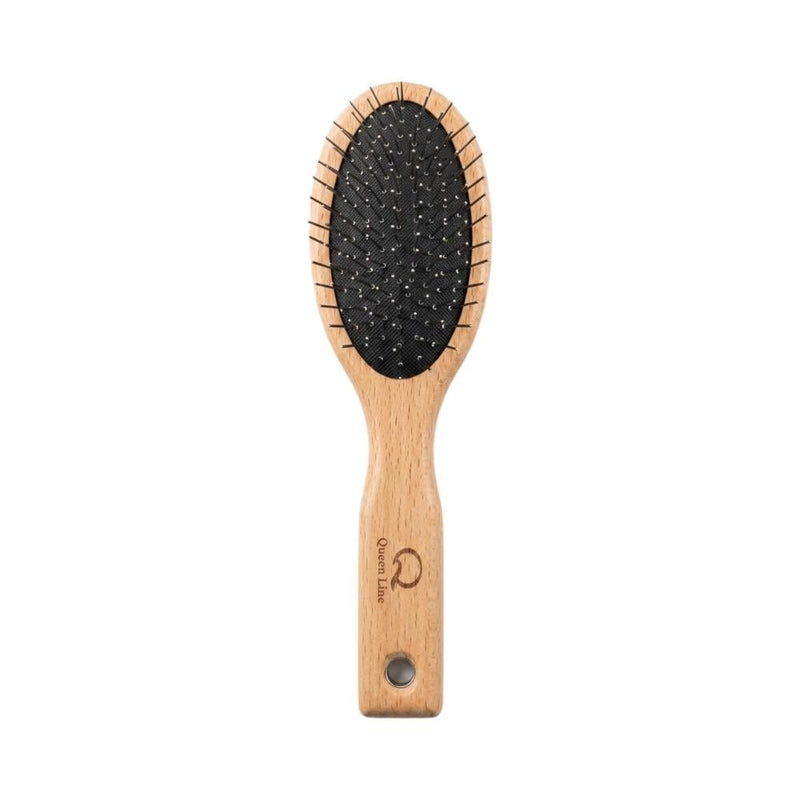 Queen Line Wooden Detangling Hairbrush, Model 2720, Natural Wood
