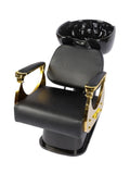Salon System Gold Sided Hair Wash Chair Model B6631 | Black
