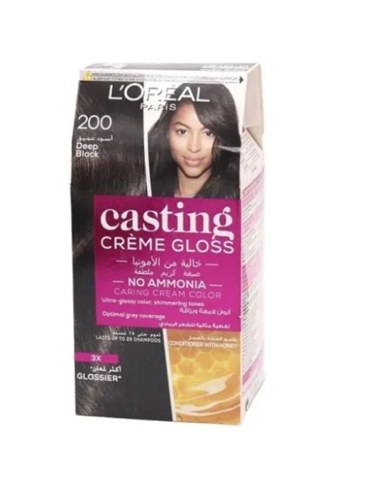 Ammonia Free Black Hair Dye Coconut Oil L'Oreal Casting Creme Gloss 200