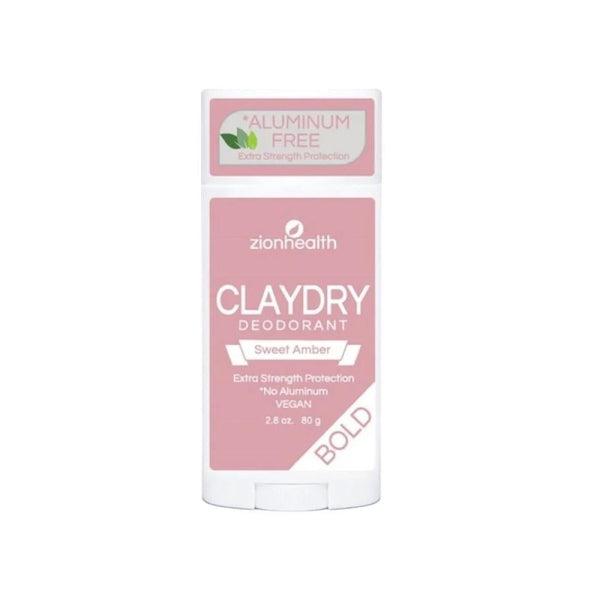 Zion Health Claydry Bold Natural Deodorant Sweet Amber Aluminum-Free 80g