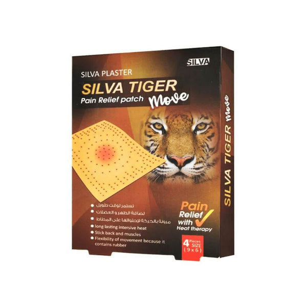Pain Relief Patch Heat Therapy Flexible Muscle Support Silva 4 Pieces