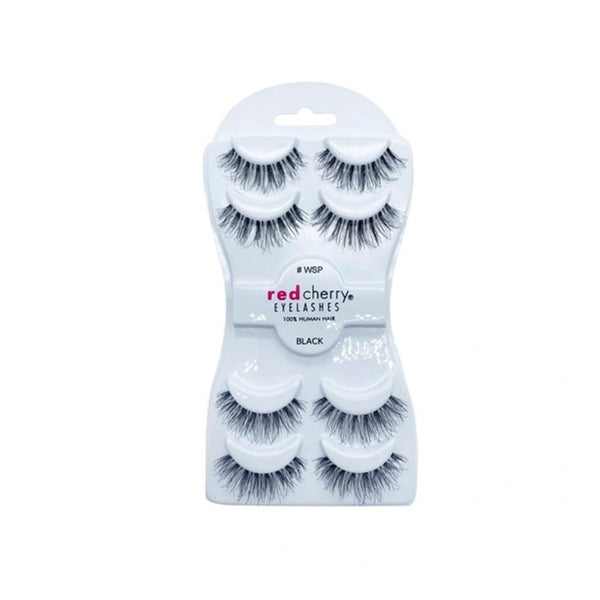 Buy False Eyelashes Natural Look Red Cherry WSP Black 4 Pairs