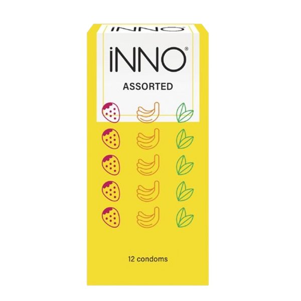 Best Flavored Condoms Assorted Variety Pack Safe Sex INNO 12pcs