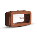 Good Morning Adios Transparent Makeup Bag Leather Front Organizer