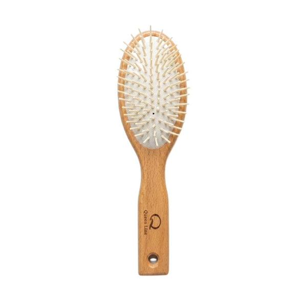 Queen Line Wooden Detangling Hairbrush, Model 2718, Natural Wood