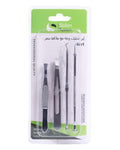 Salon System 4-Piece Facial Cleansing & Tweezers Set