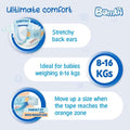 Sanita Bambi Baby Diapers Size 4 Large (8-16 kg) - 80 Count