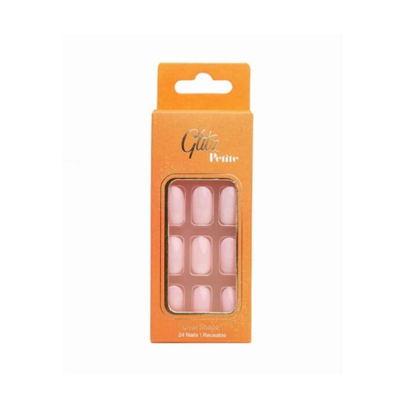 Lavender Press On Nails Oval Shape Natural Looking Fake Nails Glitz 10 Pieces
