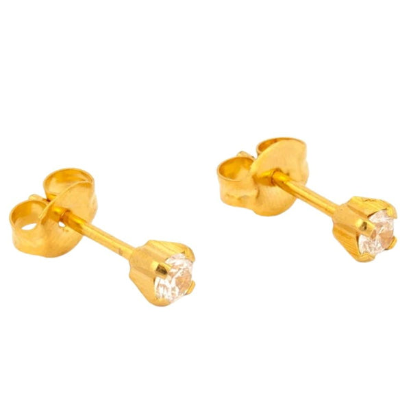 Studex Medical Earring S742 Zircon Stud Nickel-Free Gold-Plated