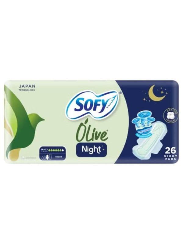 Best Night Sanitary Pads Overnight Maxi Olive Oil Sofy 26 Pads