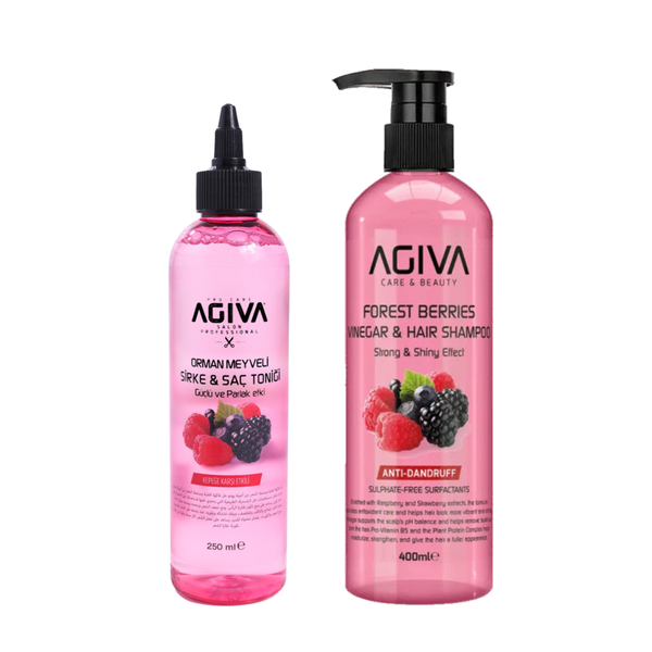 Shampoo and Tonic Set Anti-Dandruff Strengthening Cranberry Vinegar Agiva 400ml+250ml