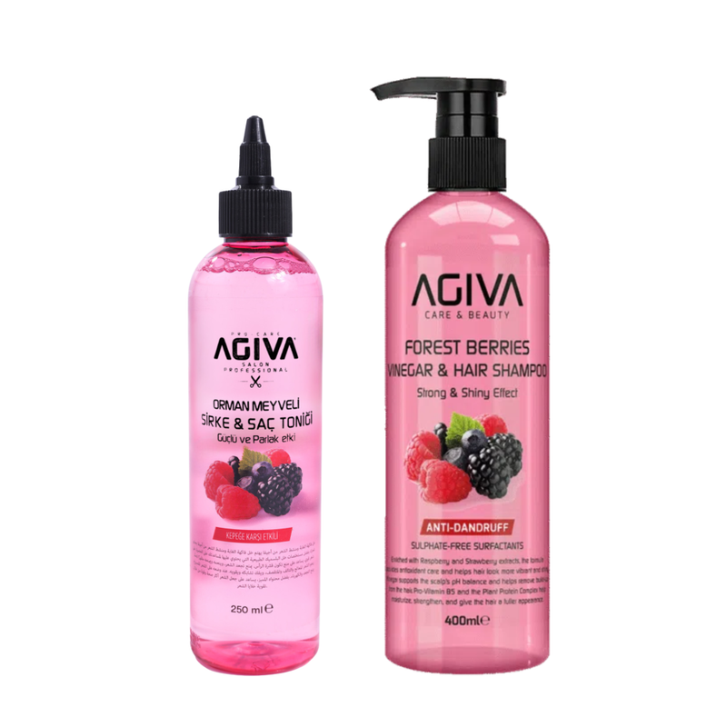 Shampoo and Tonic Set Anti-Dandruff Strengthening Cranberry Vinegar Agiva 400ml+250ml