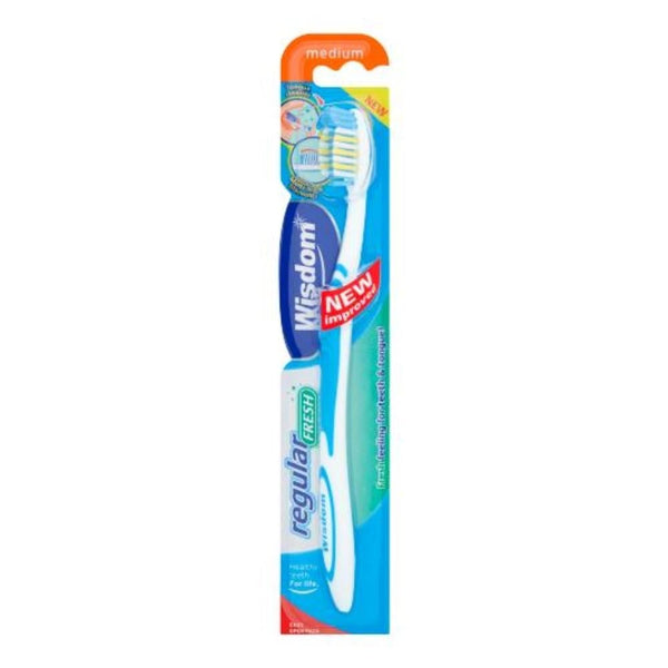 Wisdom Medium Toothbrush, Plaque Removal, Ergonomic Handle, 1 Count