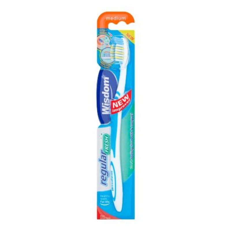 Wisdom Medium Toothbrush, Plaque Removal, Ergonomic Handle, 1 Count