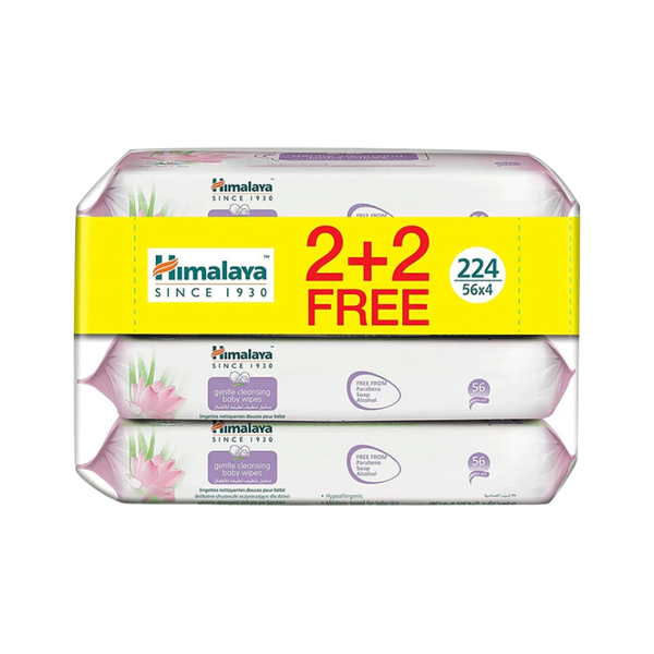 Himalaya Baby Cleansing Wipes Aloe Vera Chamomile 56 Count 4 Pack