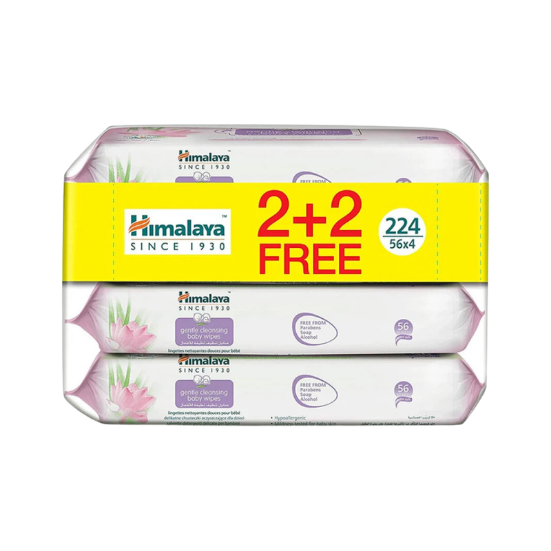 Himalaya Baby Cleansing Wipes Aloe Vera Chamomile 56 Count 4 Pack