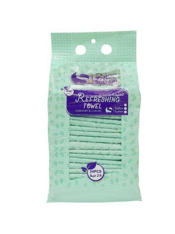 Salon System Refreshing Towelettes - Mint Scent, 24 Count
