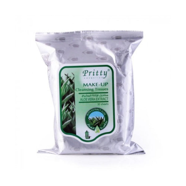 Pritty Aloe Vera Makeup Remover Wipes, 30 Count, Sensitive Skin