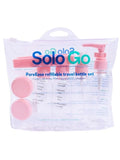 Solo Go Empty Travel Bottle Set with Hair Brush 8 PCS