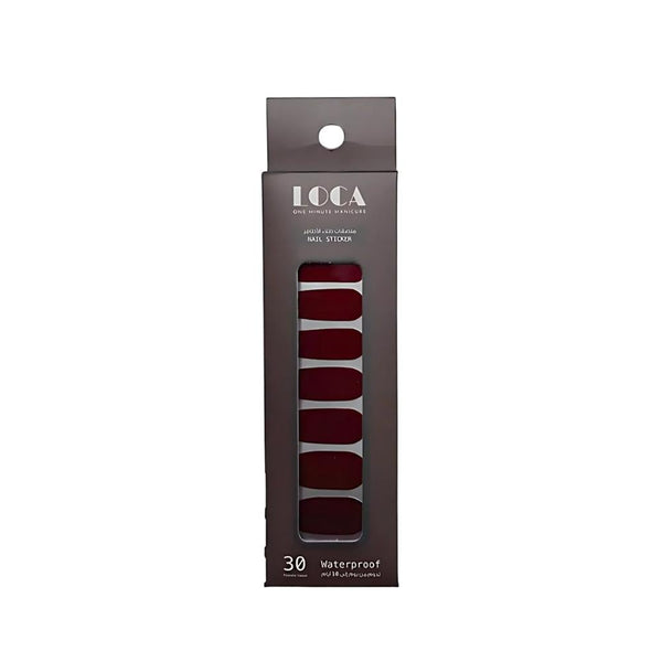 Loca Nail Stickers, Burgundy, Chip-Resistant, 30 Pieces