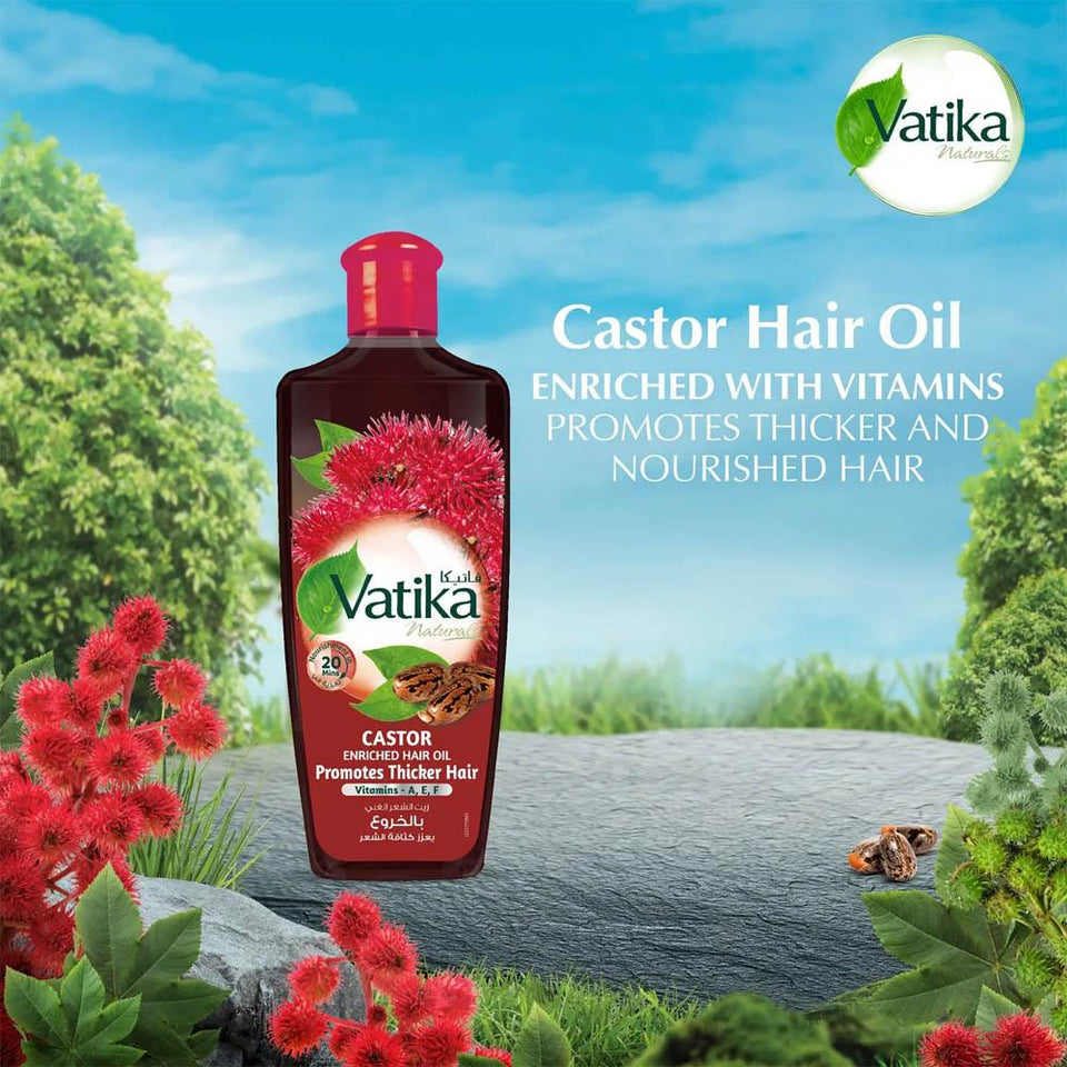 Vatika Castor Oil Hair Care Oil Nourishing & Strengthening for Hair 200ml