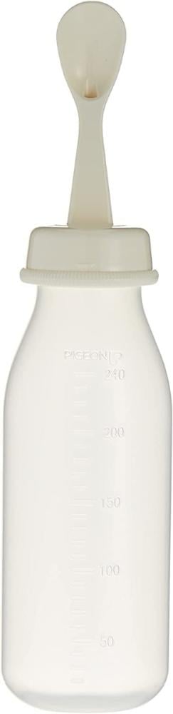 Weaning Bottle With Spoon Silicone Soft Tip Feeding Pigeon 240ml