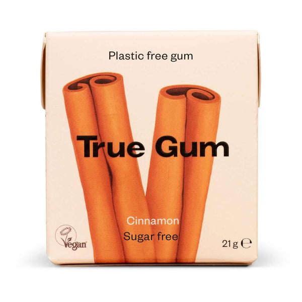 Cinnamon Chewing Gum Sugar & Plastic Free Natural Flavor True Gum 21g