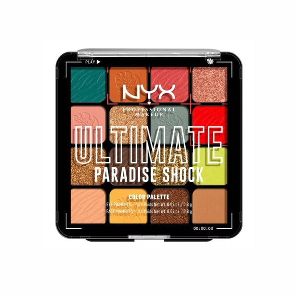 Nyx Paradise Shock Eyeshadow Palette, 16 Vegan Shades, Matte Metallic