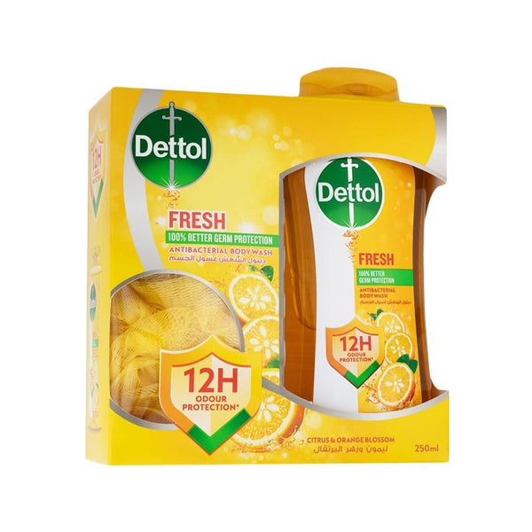 Buy Shower Gel Refreshing Deep Cleanse Dettol with Loofah 250ml